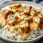 Creamy Dream: The Ultimate Cheesy Smothered Chicken & Fluffy Rice Skillet