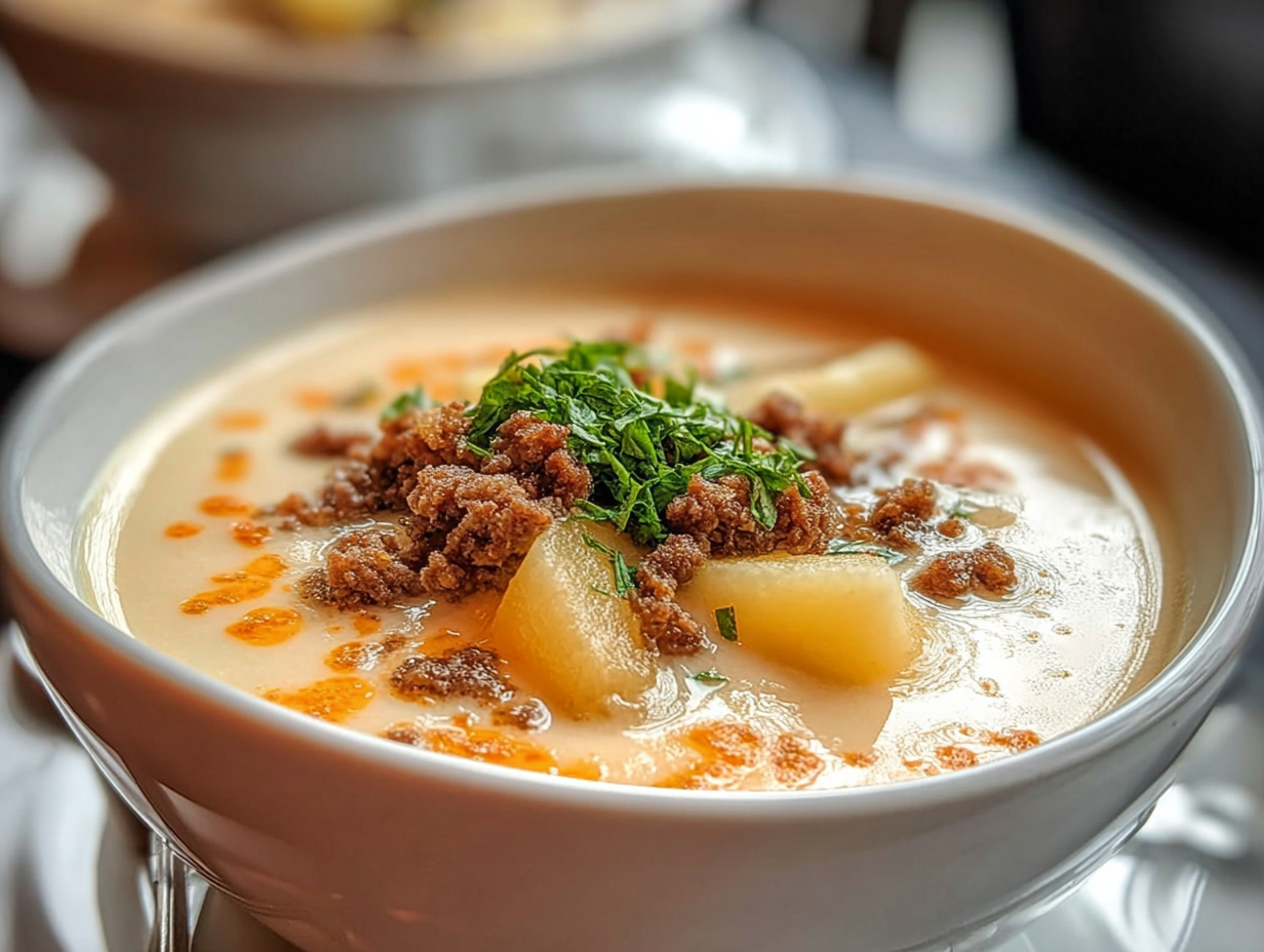 creamy hamburger potato soup