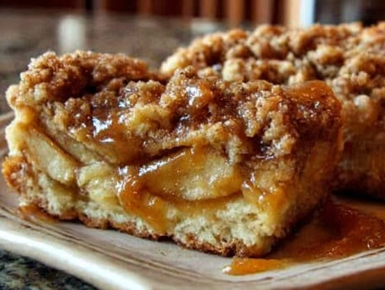salted caramel apple crumble bars