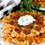 Bacon and Cheese Loaded Hashbrown Waffles