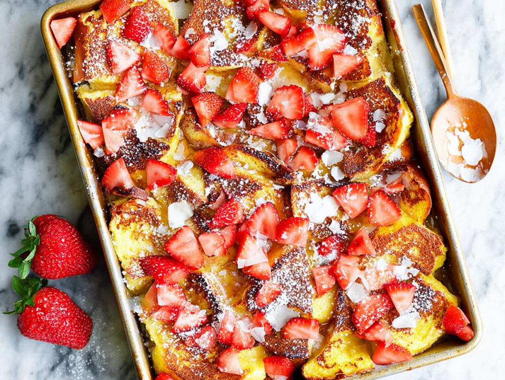 Baked Strawberries and Cream French Toast