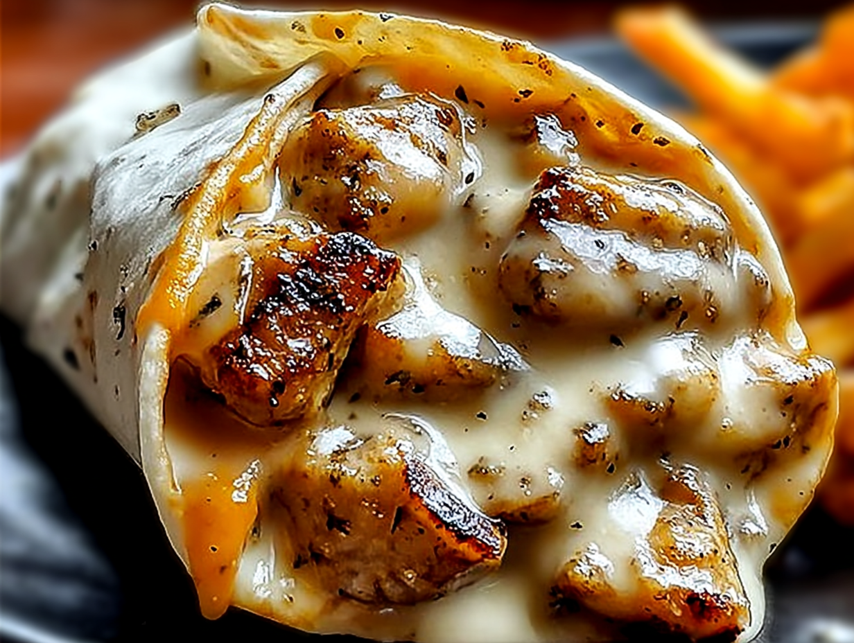 Cheesy Garlic Chicken Wraps