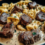 Cracked Garlic Steak Tortellini in Creamhouse Sauce Bliss