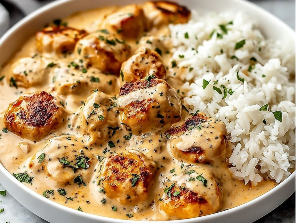 Creamy Smothered Chicken and Rice