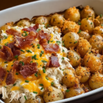Indulge in the Chicken Bacon Ranch Tater Tot Casserole Delight