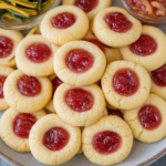 Raspberry Shortbread Thumbprint Cookies