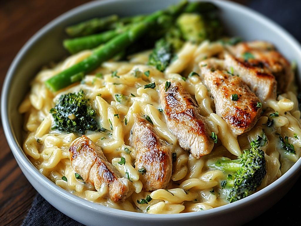 Cheesy Chicken Broccoli Orzo