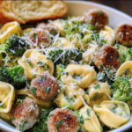 Creamy Garlic Parmesan Tortellini with Sausage and Broccoli