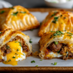 Puff Pastry Breakfast Hand Pies with Sausage, Egg and Cheese