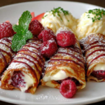 Raspberry Vanilla Cream Crepes – Light, Fluffy & Sweetly Decadent