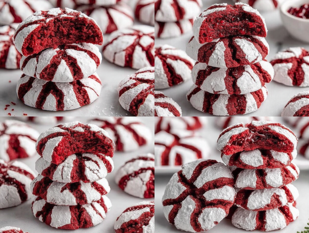 Red Velvet Crinkle Cookies