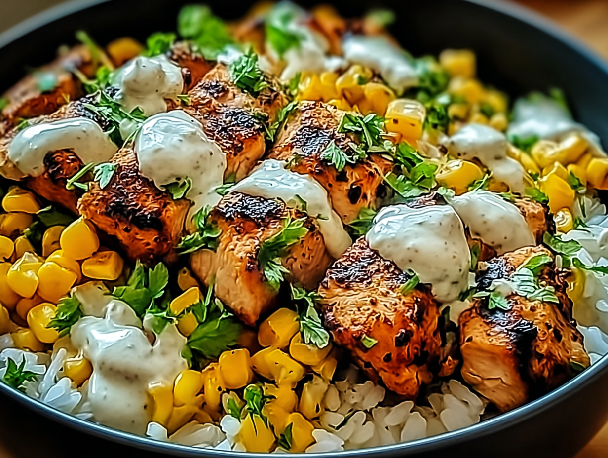 Street Corn Chicken Rice Bowl